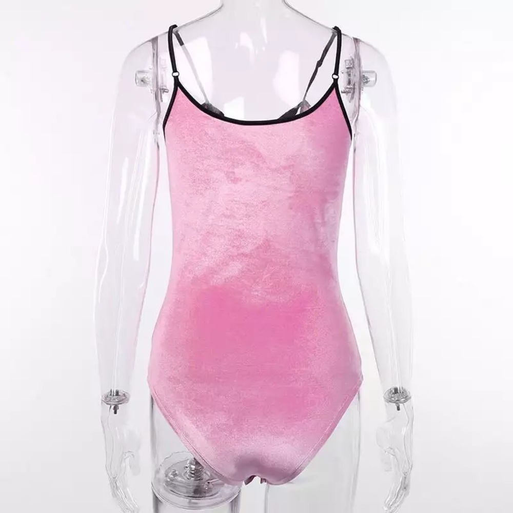Pastel Velvet Pentagram Suspender Bodysuit - Picture 4 of 8